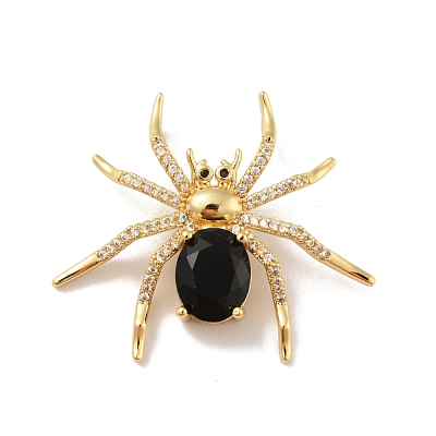 Brass Micro Pave Cubic Zirconia Pendants KK-B059-08G-1