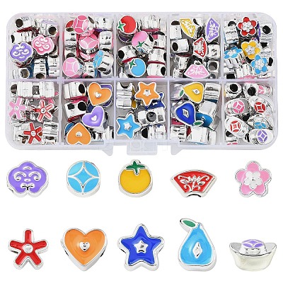 10 Styles CCB Plastic European Beads CCB-YW0001-80-1