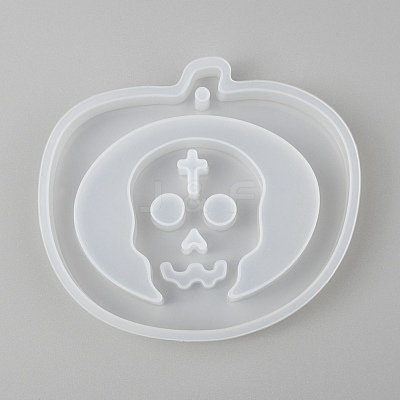 Halloween DIY Pumpkin Lampt with Skull Pendant Silicone Statue Molds DIY-P006-39-1