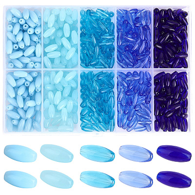 600Pcs 5 Styles Transparent & Opaque Colours Glass Seed Beads SEED-PA0001-16B-1