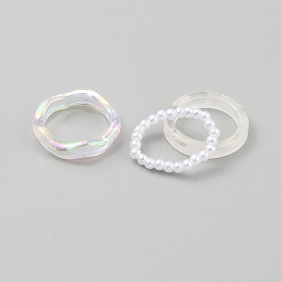 Acrylic Finger Rings for Women RJEW-WH0031-04B-1