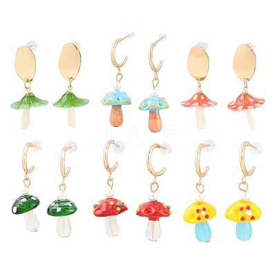 Alloy Stud Earrings AL-CBA6127-01G-1