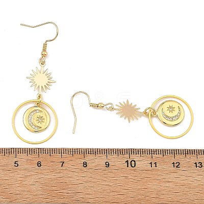 Celestial Brass & 304 Stainless Steel Dangle Earrings EJEW-JE07344-1