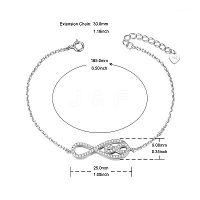 SHEGRACE Rhodium Plated 925 Sterling Silver Bracelet JB459A-1