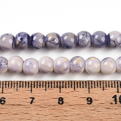 Baking Paint Glass Beads Strands X-DGLA-N003-6mm-C08-1