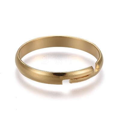 Adjustable 201 Stainless Steel Plain Band Rings STAS-P249-25B-G-1