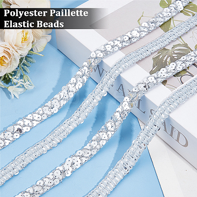 13M Polyester Paillette Elastic Beads OCOR-WH0079-169B-1