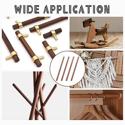 Round Walnut Wooden Sticks WOOD-WH0034-27B-1