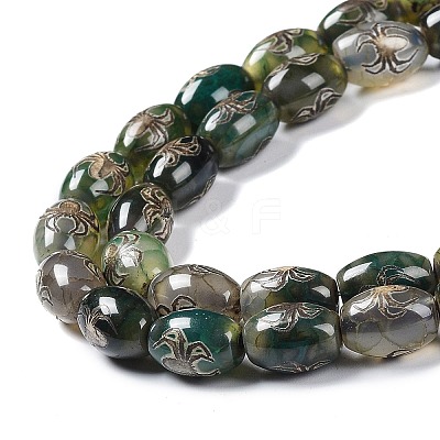 Tibetan Style dZi Beads Strands TDZI-E005-01R-1
