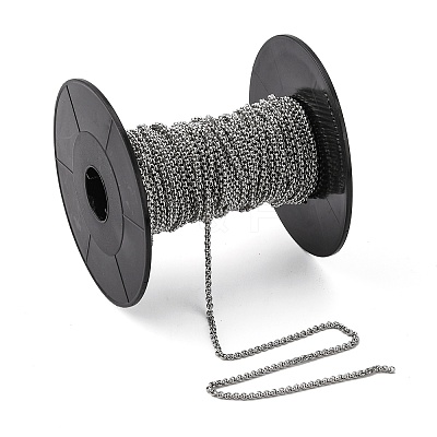 Non-Tarnish 3.28 Feet 304 Stainless Steel Rolo Chains X-CHS-K001-99D-1
