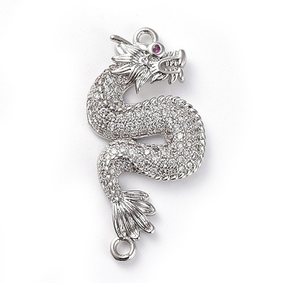 Brass Micro Pave Cubic Zirconia Links Connectors ZIRC-G157-46-1