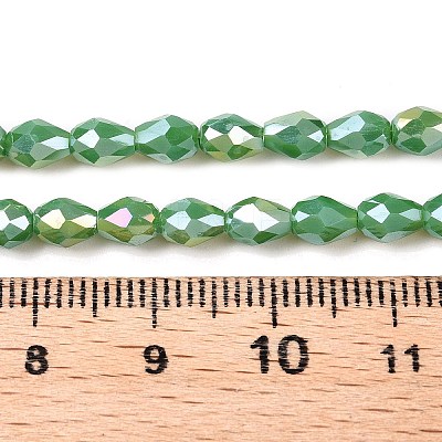 Opaque Solid Color Electroplate Glass Beads Strands EGLA-N013-P4mm-B04-1