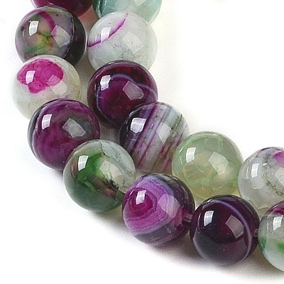 Natural Striped Agate/Banded Agate Beads Strands G-Z060-A01-A21-1