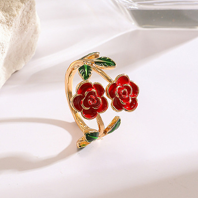 Alloy Enamel Cuff Open Rings WGDC10F-02-1