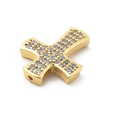 Brass Micro Pave Clear Cubic Zirconia Pendants KK-L228-44C-G-1