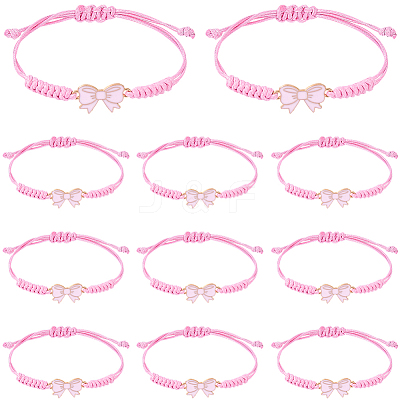 24Pcs Alloy Enamel Bowknot Link Bracelets BJEW-BM0001-03-1
