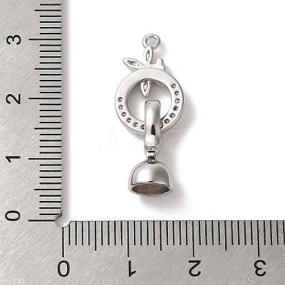 Dragonfly Brass Micro Pave Clear Cubic Zirconia Fold Over Clasps KK-A227-33P-1