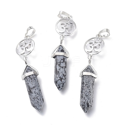 Natural Snowflake Obsidian Pointed Big Pendants G-D0021-01P-25-1