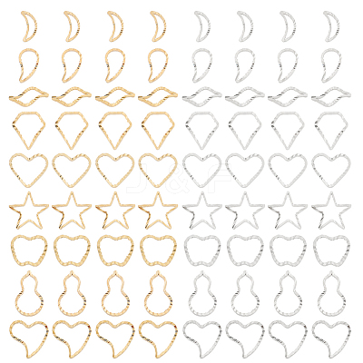 108Pcs 18 Style Brass Linking Rings KK-FH0005-75-1