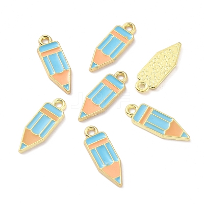 Study Supplies Theme Alloy Enamel Pendants ENAM-WH0061-20D-02-1