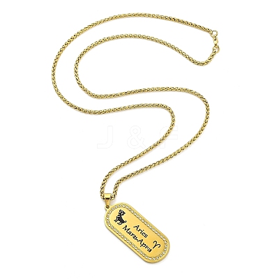 Constellation 304 Stainless Steel Micro Pave Clear Cubic Zirconia Wheat Chain Pendant Necklaces for Women Men LS-NJEW-U007-01A-1