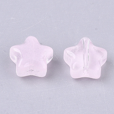 Transparent Spray Painted Glass Beads X1-GLAA-N035-01-A02-1