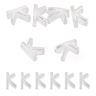 6Pcs 925 Sterling Silver Hollow Initial Beads STER-TA0001-53K-1