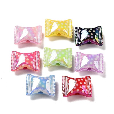 UV Plating Iridescent Acrylic Beads MACR-D032-12-1