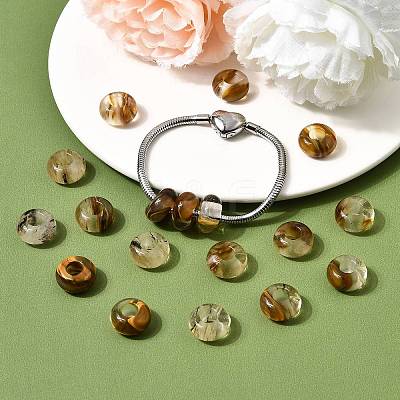 Watermelon Stone Glass European Large Hole Beads G-Q442-04-1