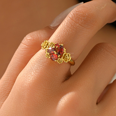 Brass Pave Cubic Zirconia Finger Rings for Women VD2246-3-1
