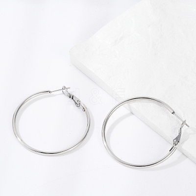 Tarnish Resistant 201 Stainless Steel Hoop Earrings LS-EJEW-F188-24P-B-1