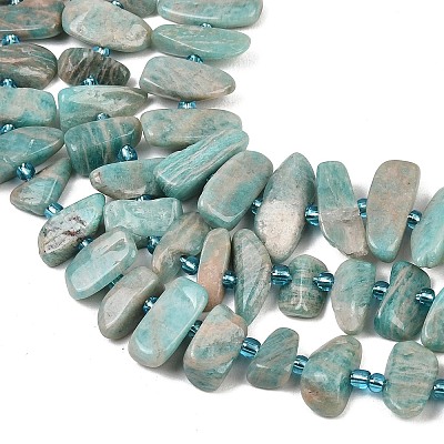 Natural Amazonite Beads Strands X-G-P619-A04-01-1