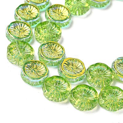 Half Electroplate Baking Paint Glass Beads Strands EGLA-K061-11A-AB03-1