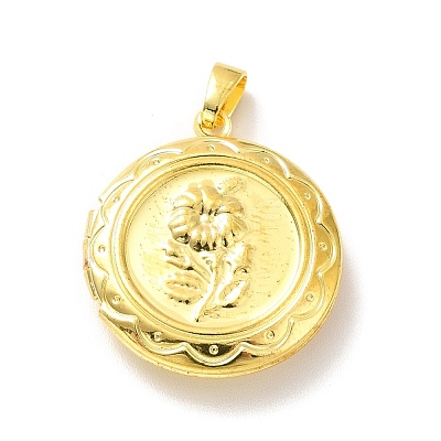 Rack Plating Brass Locket Pendants KK-I688-01G-1