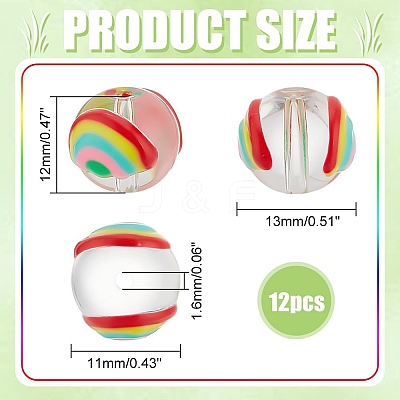 12Pcs Transparent Glass Beads GGLA-PH0001-59-1
