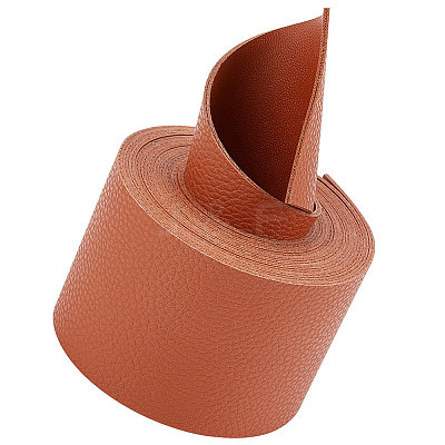 2M Flat Single Face Lychee Pattern Imitation Leather Band LC-WH0010-02C-04-1