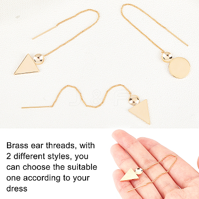 12Pcs 2 Styles Brass Stud Earring Findings KK-UN0001-09-1