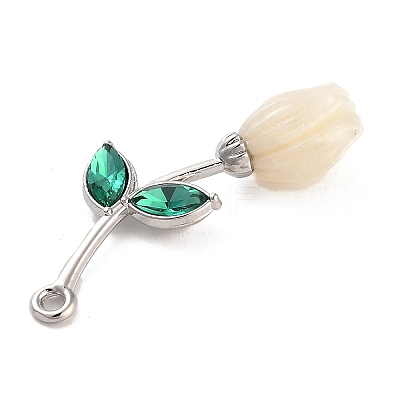 Alloy Resin Flower Pendants PALLOY-U003-06P-03-1