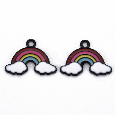 Spray Painted Alloy Enamel Pendants ENAM-N055-026-B01-NR-1