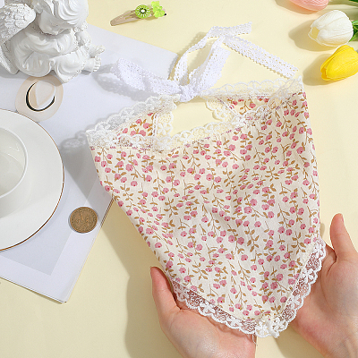 Flower Decor Lace Triangle Bandanas OHAR-WH20005-08B-1