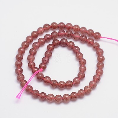 Natural Strawberry Quartz Beads Strands G-G448-6mm-10-1