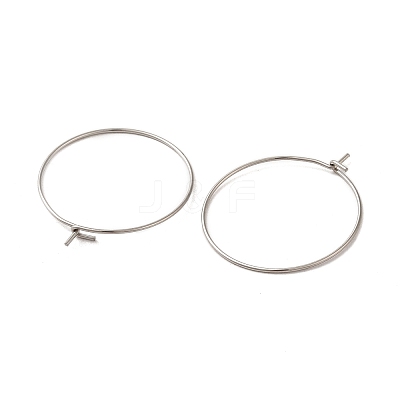 304 Stainless Steel Hoop Earrings Findings STAS-I120-60B-P-1