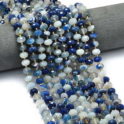 Natural Banded Agate Beads Strands G-P573-A10-01-1
