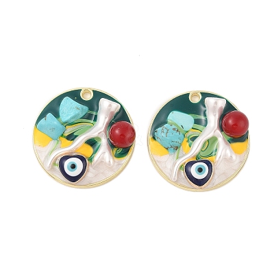 Rack Plating Alloy Enamel Pendants FIND-Z062-01G-03-1