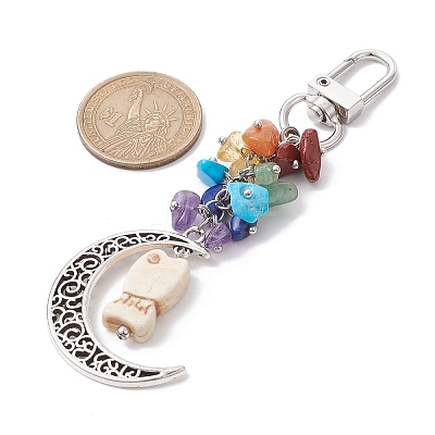 Alloy Hollow Moon Pendant Decorations HJEW-JM01613-02-1
