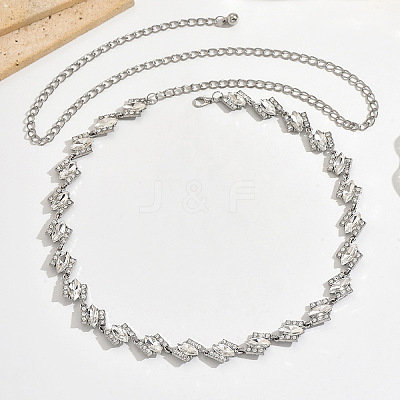 Alloy Full Crystal Rhinestone Horse Eye Link Waist Chains for Women WG555DF-01-1