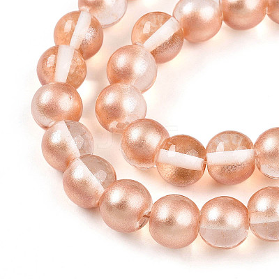 Baking Paint Transparent Glass Beads Strands DGLA-N011-10mm-04-1