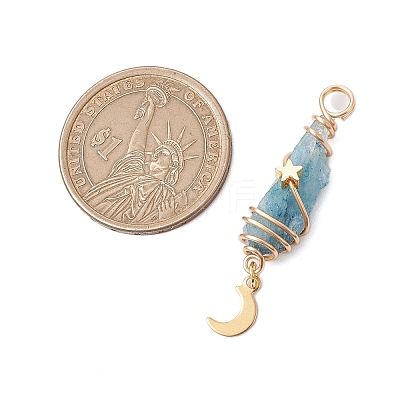 3Pcs 3 Styles Electroplated Natural Quartz Crystal Nuggets Copper Wire Wrapped Pendants PALLOY-JF03127-1