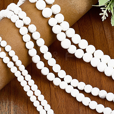 5 Strands Natural Lava Rock Round Beads Strands G-LT0001-02B-01-1