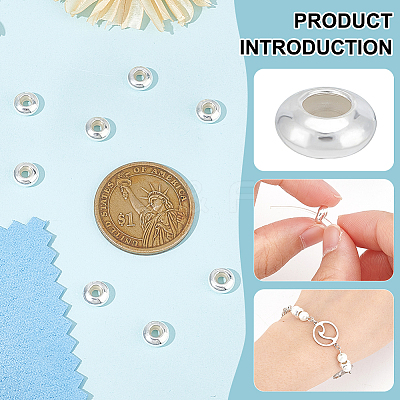 8Pcs 925 Sterling Silver Spacer Beads STER-BC0001-78-1